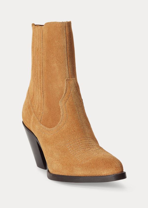 Cowboy Boots Polo Ralph Lauren Mujer Marrom - Lowrey Suede - NDOVL6927